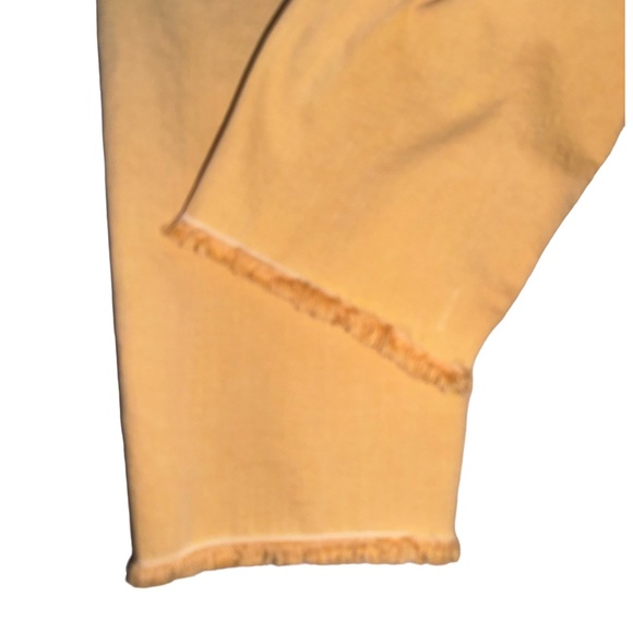 LOFT Modern skinny crop fray yellow jeans women’s size 8 - Picture 6 of 16